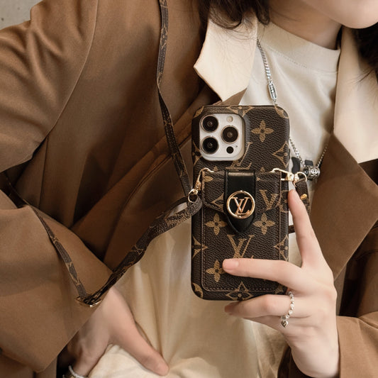 Luksus kortholder kjede iPhone-deksel