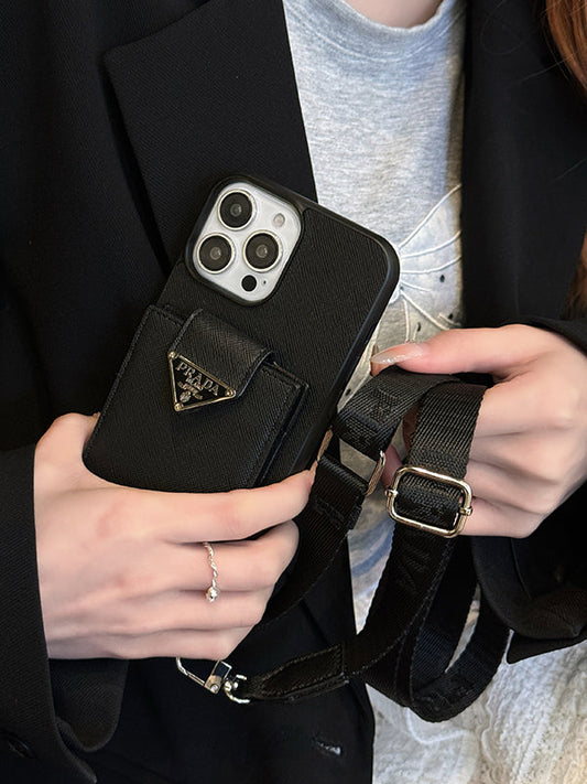 Luksus Crossbody Leather iPhone-deksel