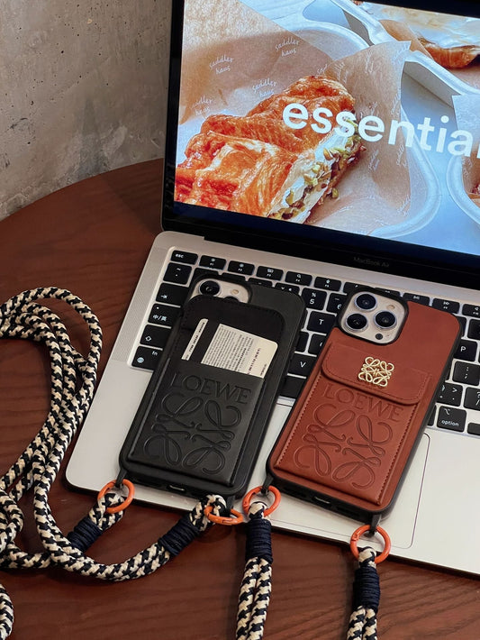 Loe-kortholder iPhone-etui i skinn