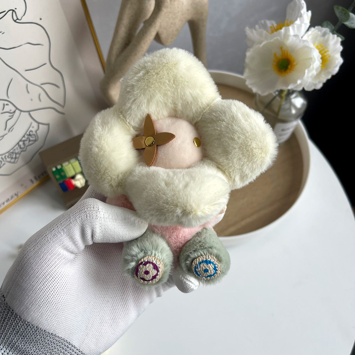 Sød solsikke plys nøglering – Vivienne Doll Bag Charm til kvinder, bil<rAMP>rygsækdekoration