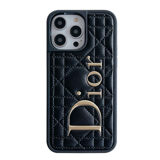 Modna kožna torbica za iPhone sa zlatnim logotipom