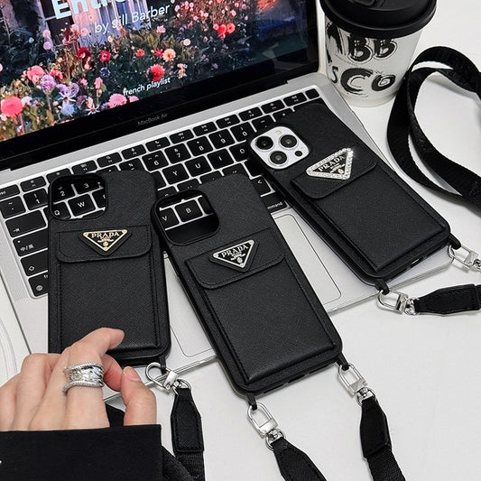 Luksus Crossbody Leather iPhone-deksel