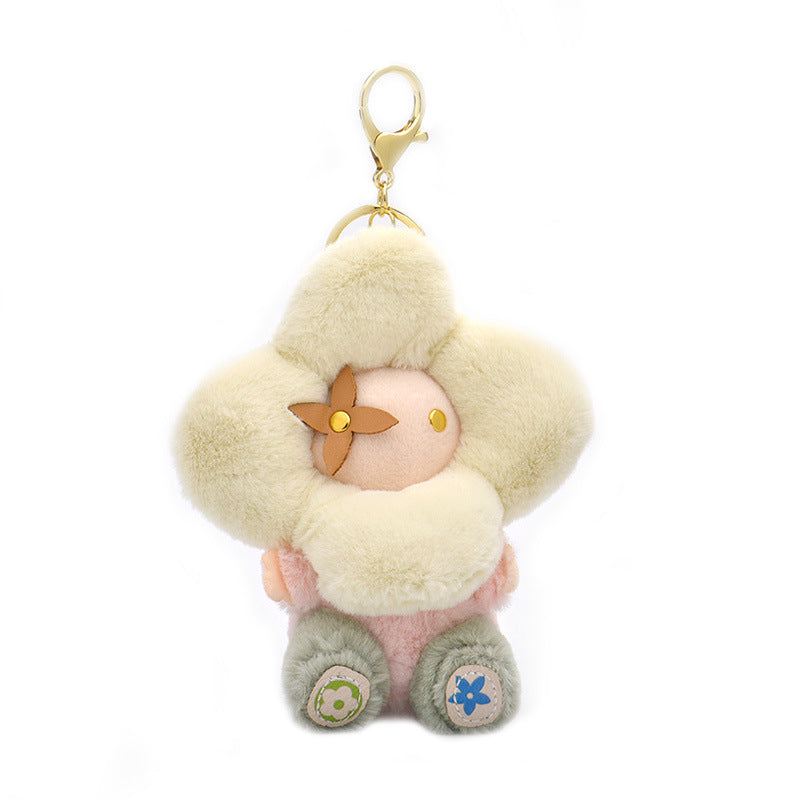 Sød solsikke plys nøglering – Vivienne Doll Bag Charm til kvinder, bil<rAMP>rygsækdekoration