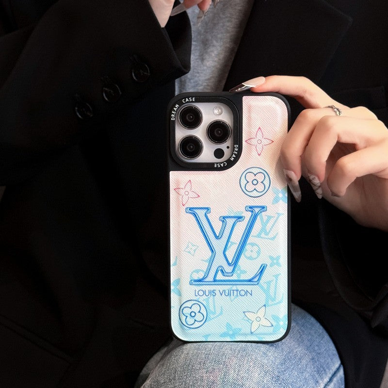 Luksus blått lær iPhone-deksel