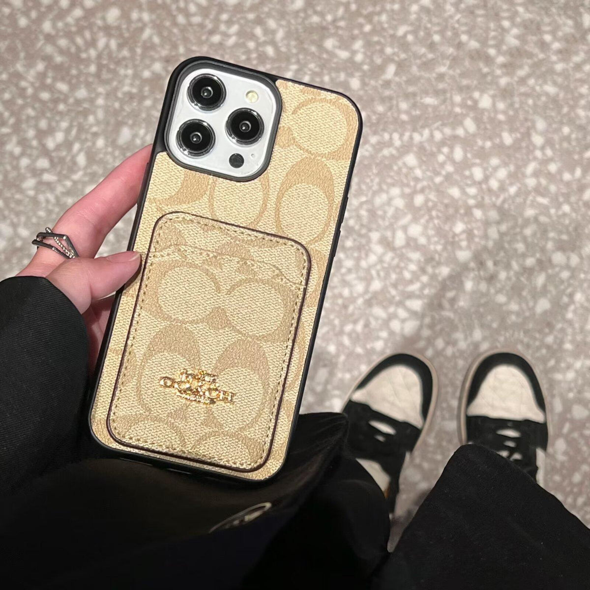 Klassisk kortväska till iPhone läderfodral