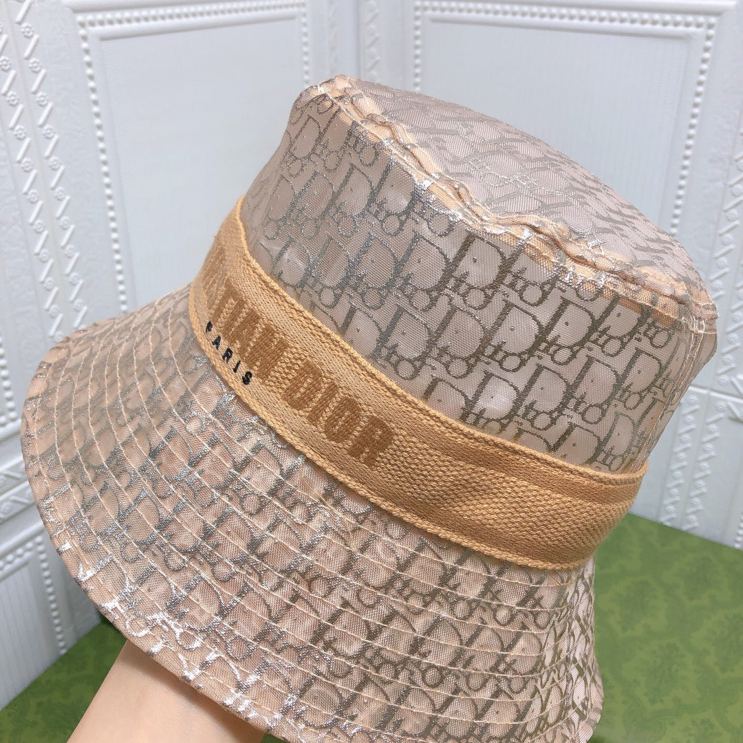 Vintage Sheer Organza Logo Bucket Hat til kvinder & Mænd