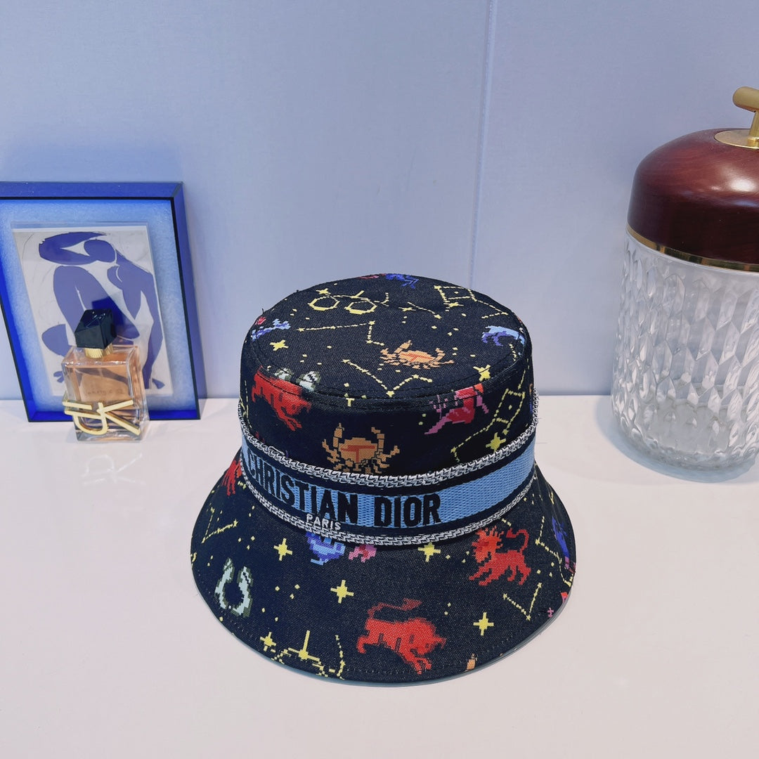 Cappello da pescatore vintage in tessuto obliquo | Cappello da pescatore in cotone di design di lusso