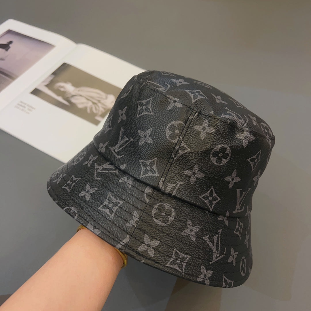 Cappello da pescatore in pelle monogramma di lusso | Cappello 1v di design di lusso