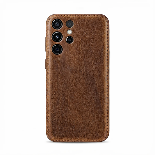Ručne vyrábané púzdro Samsung z kože vyčinenej zeleninou – Vintage Patina Edition