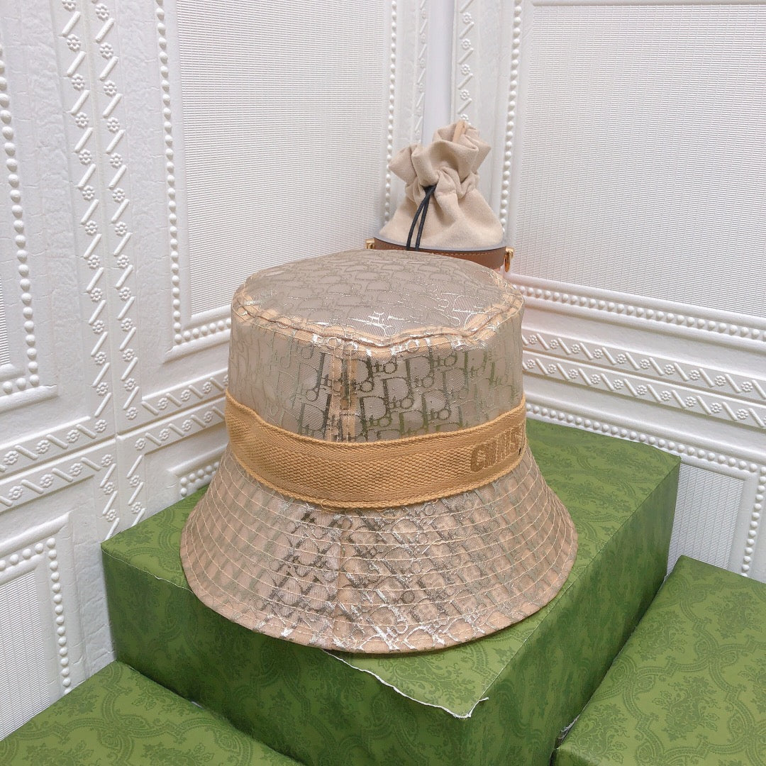 Vintage Sheer Organza Logo Bucket Hat til kvinder & Mænd