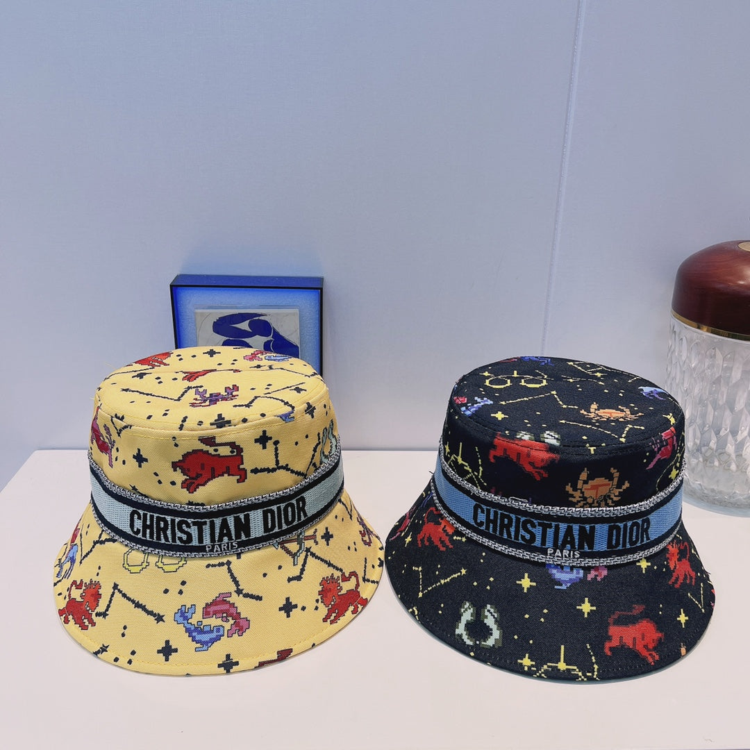 Cappello da pescatore vintage in tessuto obliquo | Cappello da pescatore in cotone di design di lusso