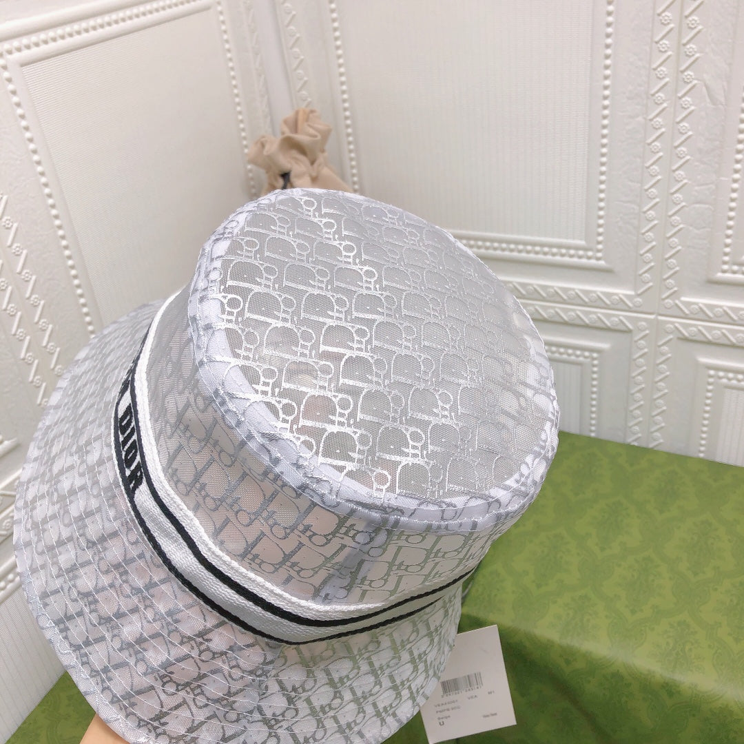 Vintage Sheer Organza Logo Bucket Hat til kvinder & Mænd