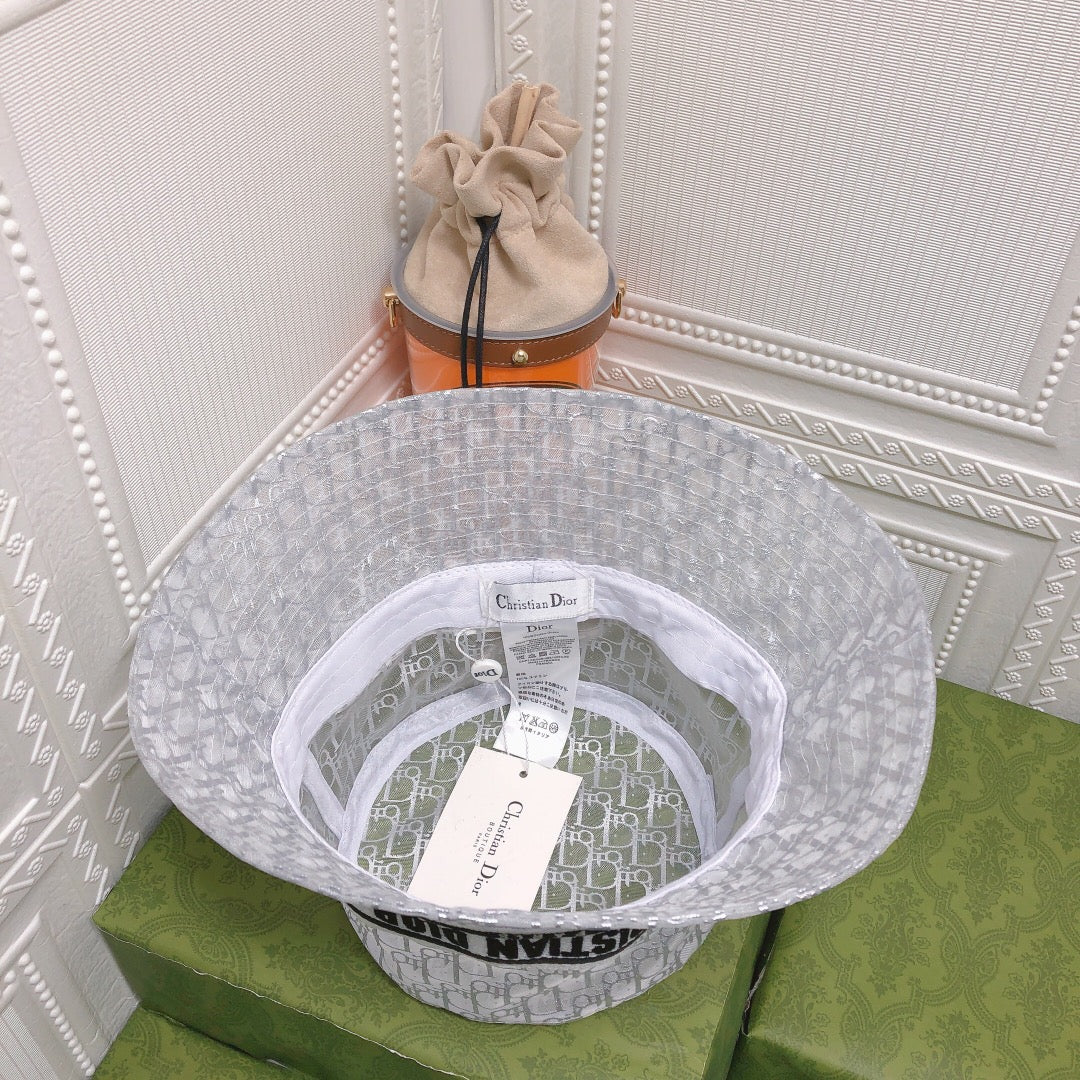 Vintage Sheer Organza Logo Bucket Hat til kvinder & Mænd
