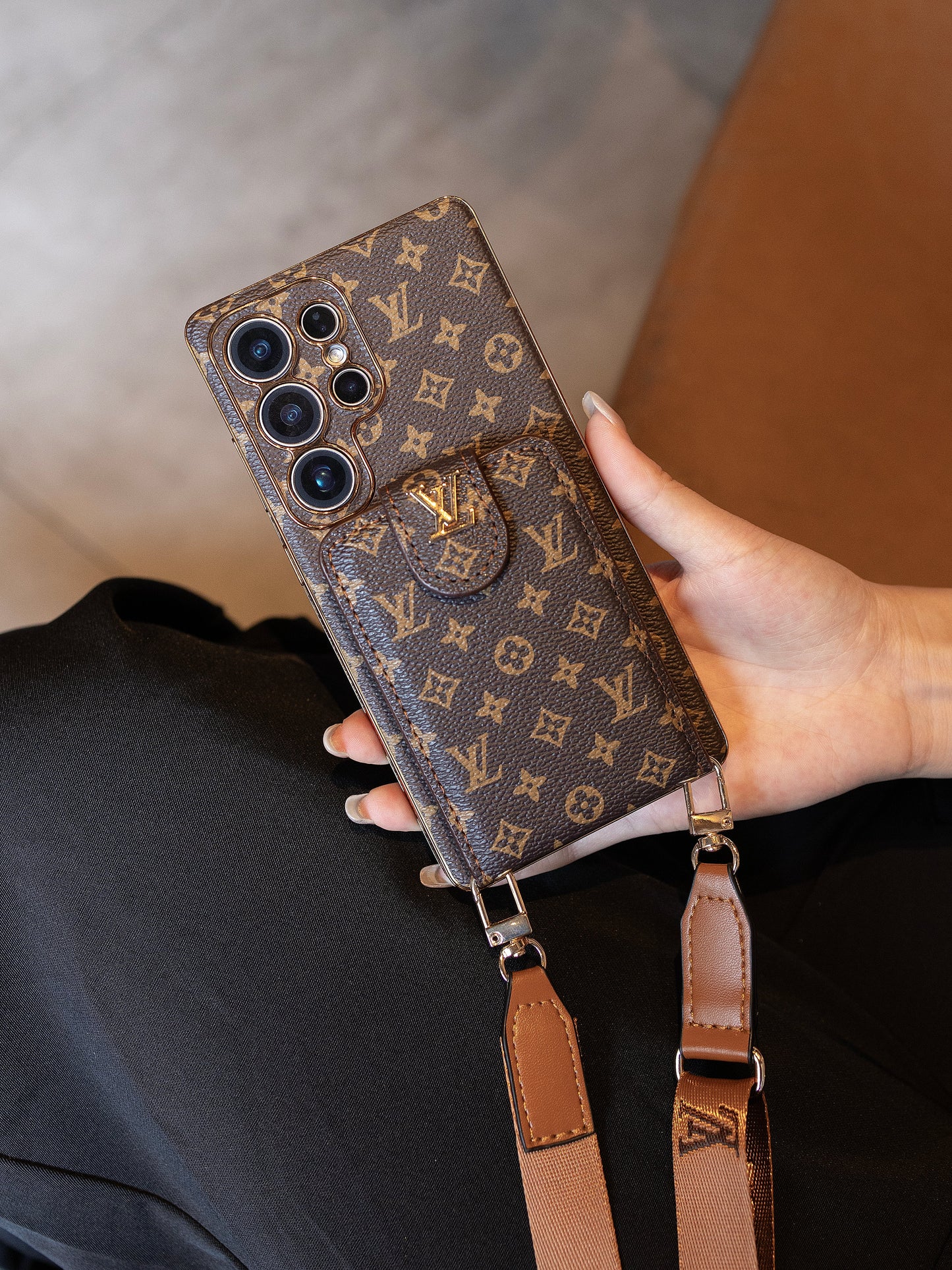 Advanced Leather Samsung Phone Case with Wallet and Strap..