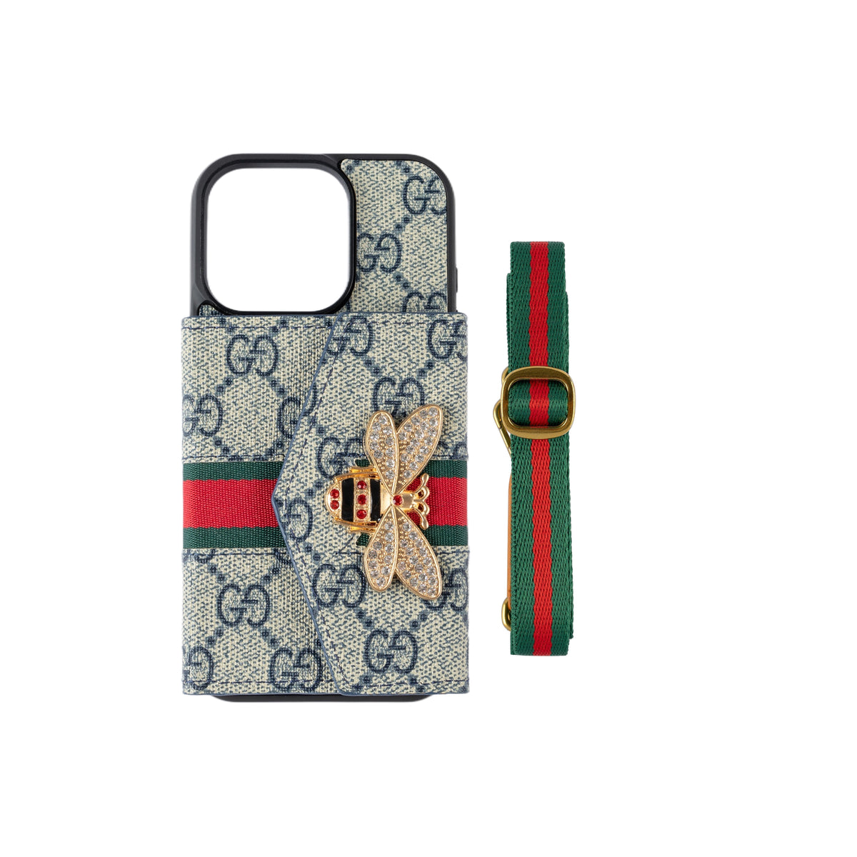 Premium Advanced Crossbody iPhone-deksel med kortholder og skulderstropp