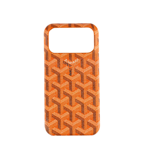 Luxe getextureerd oranje iPhone-hoesje – schokbestendige, stijlvolle beschermhoes
