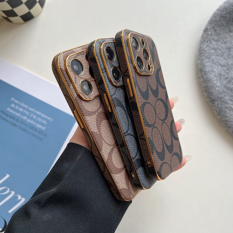 Classic iPhone Case Leather Light Brow -QBK240513