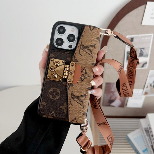 Luksus kortholder kjede iPhone-deksel