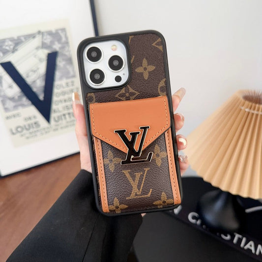 Luksus Card Bag Color iPhone-deksel