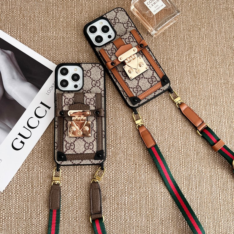 Premium Card Bag Chain Klassiskt iPhone-fodral