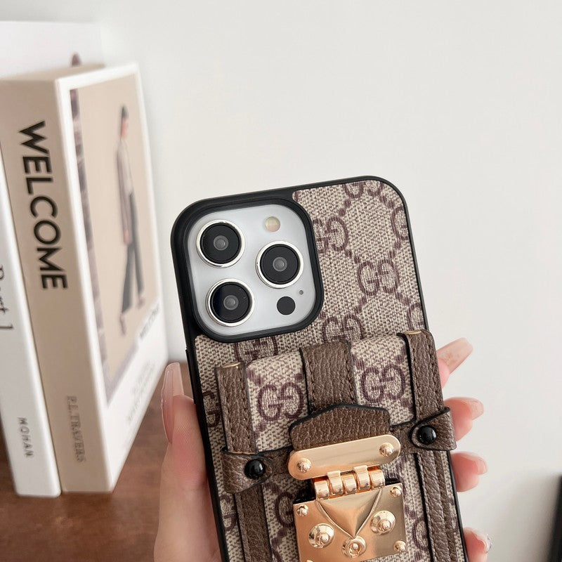 Premium Card Bag Chain Klassiskt iPhone-fodral