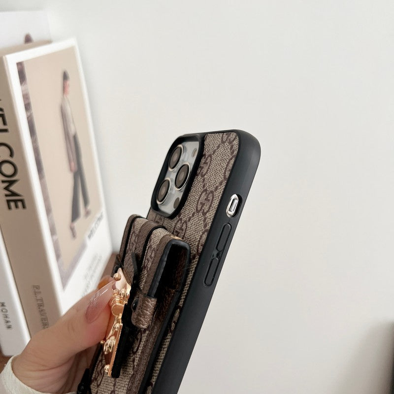 Premium Card Bag Chain Klassiskt iPhone-fodral