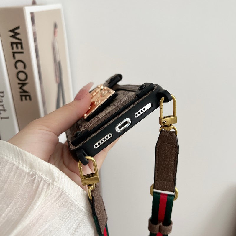Premium Card Bag Chain Klassiskt iPhone-fodral
