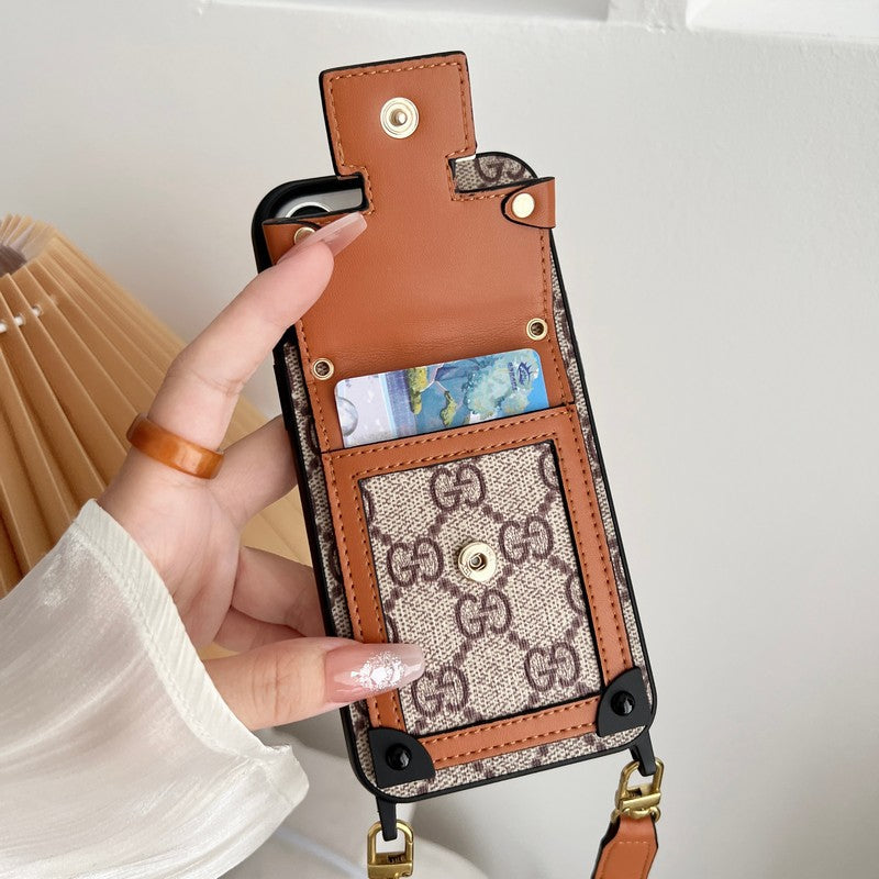Premium Card Bag Chain Klassiskt iPhone-fodral