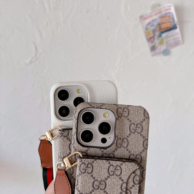 Funda para iPhone clásica con bolso cruzado para tarjetas premium