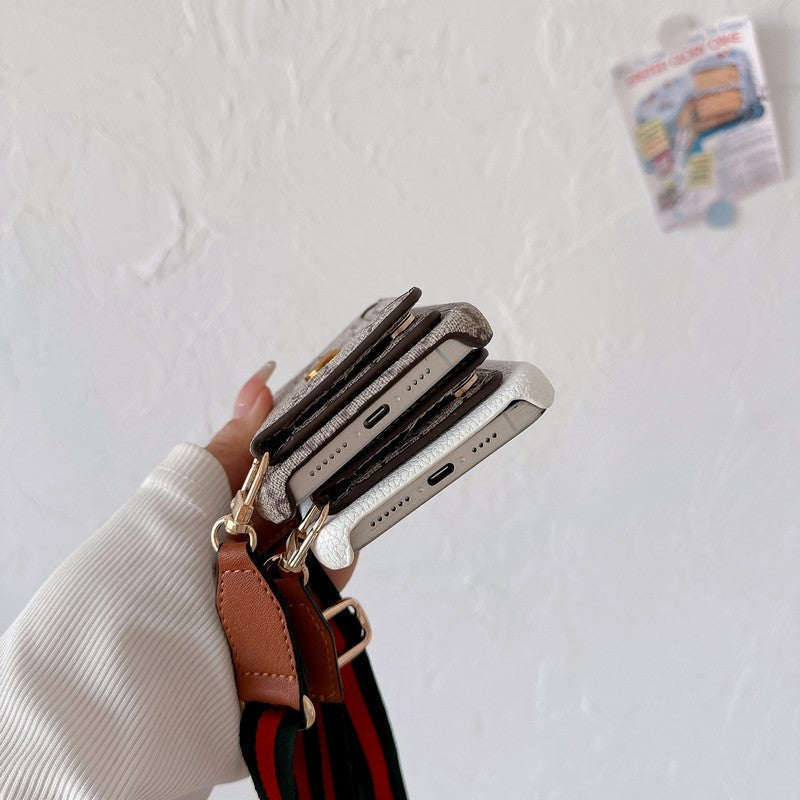 Funda para iPhone clásica con bolso cruzado para tarjetas premium