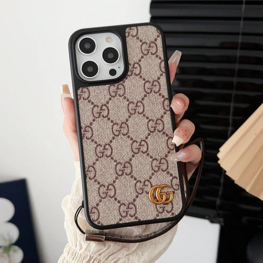 Funda de iPhone con cadena de mano premium