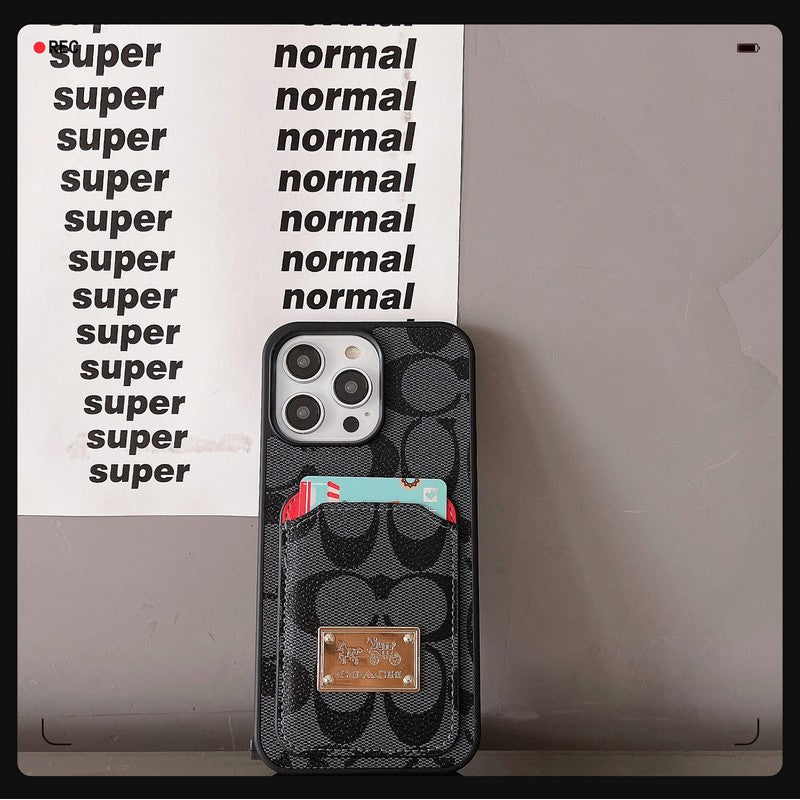 Klassisk kortväska till iPhone läderfodral