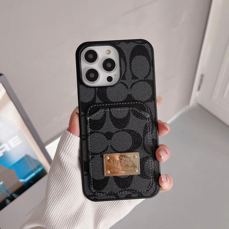 Klassisk kortväska till iPhone läderfodral