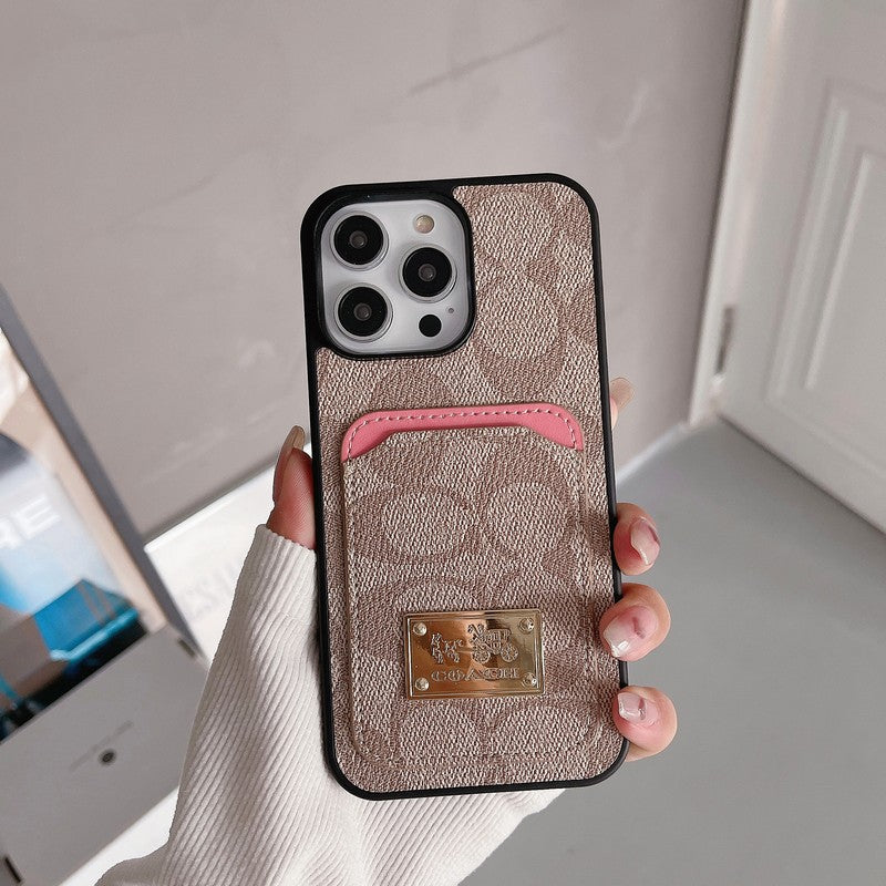 Klassisk kortväska till iPhone läderfodral