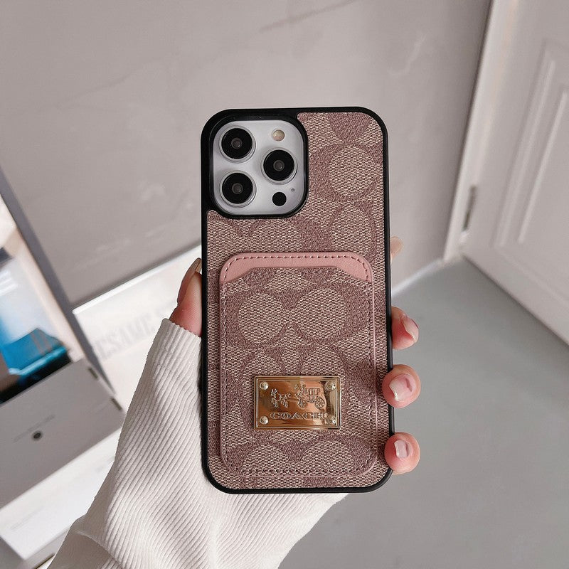 Klassisk kortväska till iPhone läderfodral