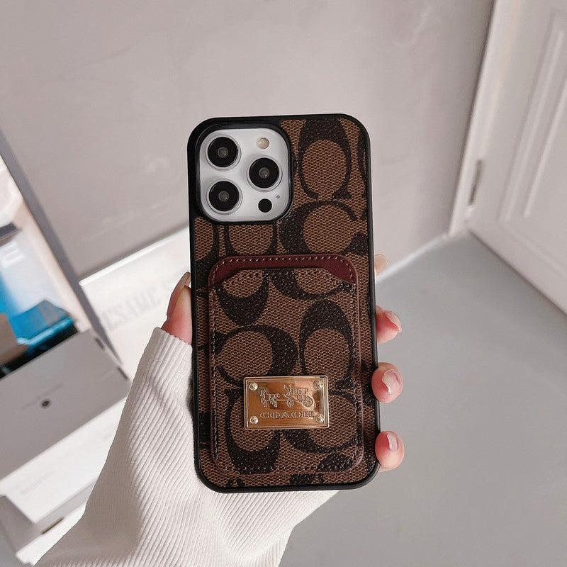 Klassisk kortväska till iPhone läderfodral