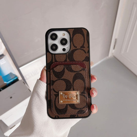 Klassisk kortveske til iPhone i skinn