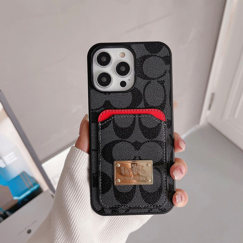 Klassisk kortväska till iPhone läderfodral