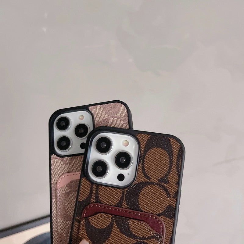 Klassisk kortväska till iPhone läderfodral