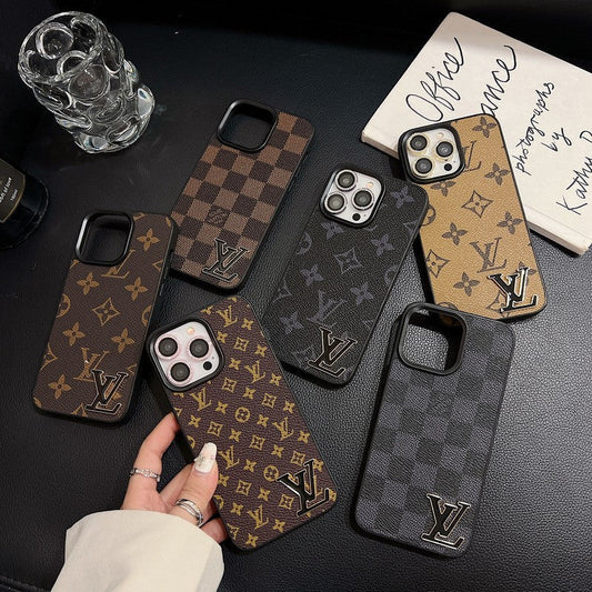 Πολυτελής Μαύρη Δερμάτινη θήκη iPhone με λογότυπο