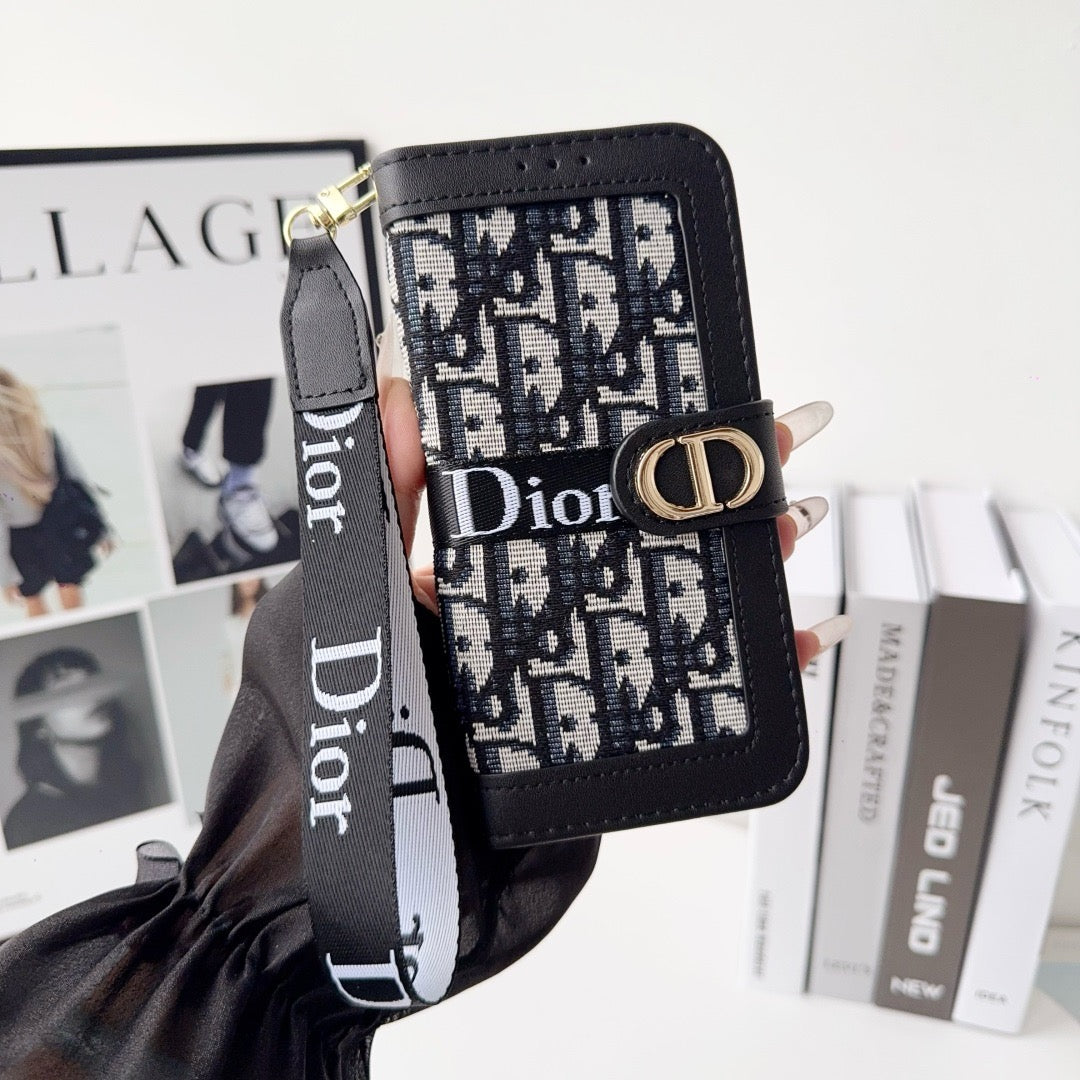 Mode-elegant tegnebogs-iPhone-etui med aftagelig håndledsrem
