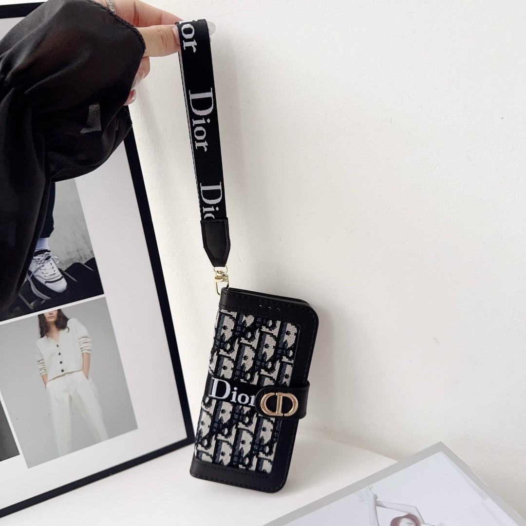 Mode-elegant tegnebogs-iPhone-etui med aftagelig håndledsrem