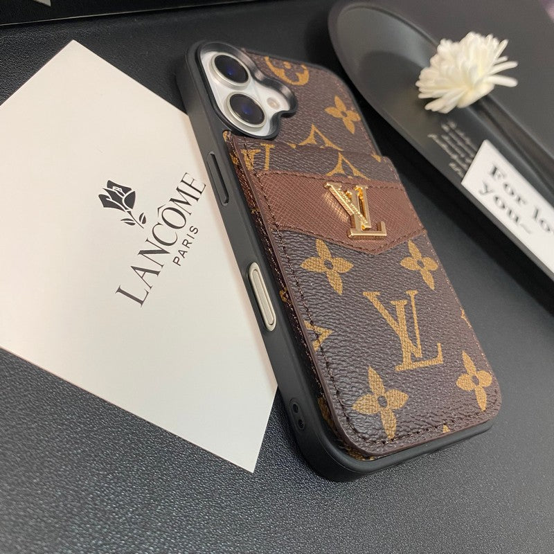 Ylellinen korttilaukku Klassisen värinen iPhone-kotelo
