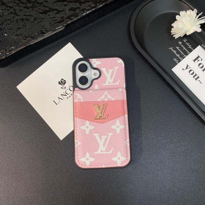 Ylellinen korttilaukku Klassisen värinen iPhone-kotelo