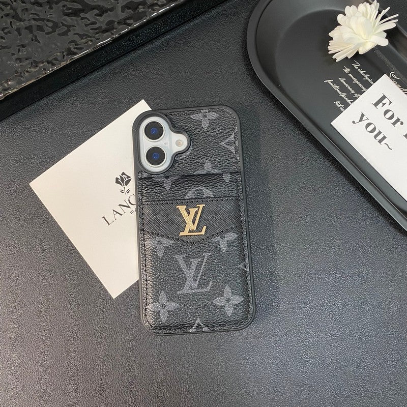 Ylellinen korttilaukku Klassisen värinen iPhone-kotelo