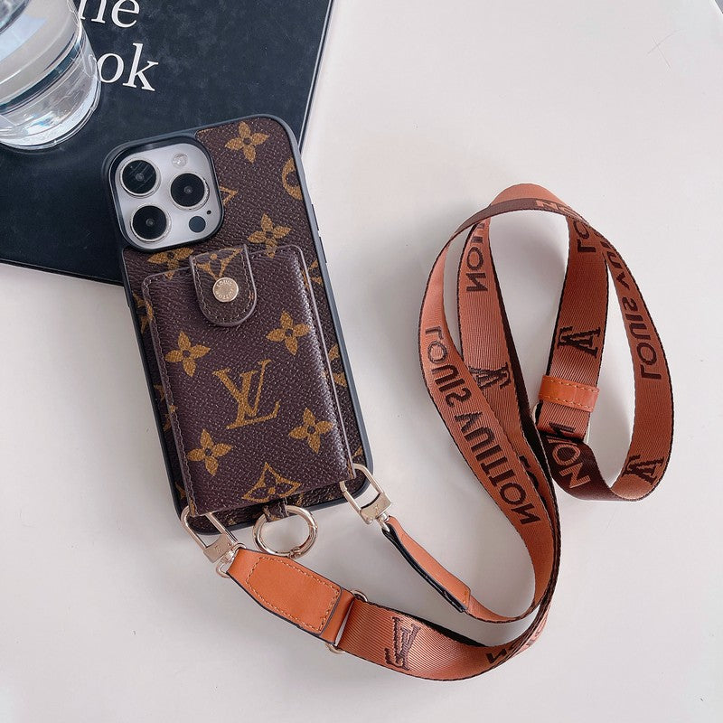Ylellinen korttilaukku klassinen ketjullinen iPhone-kotelo