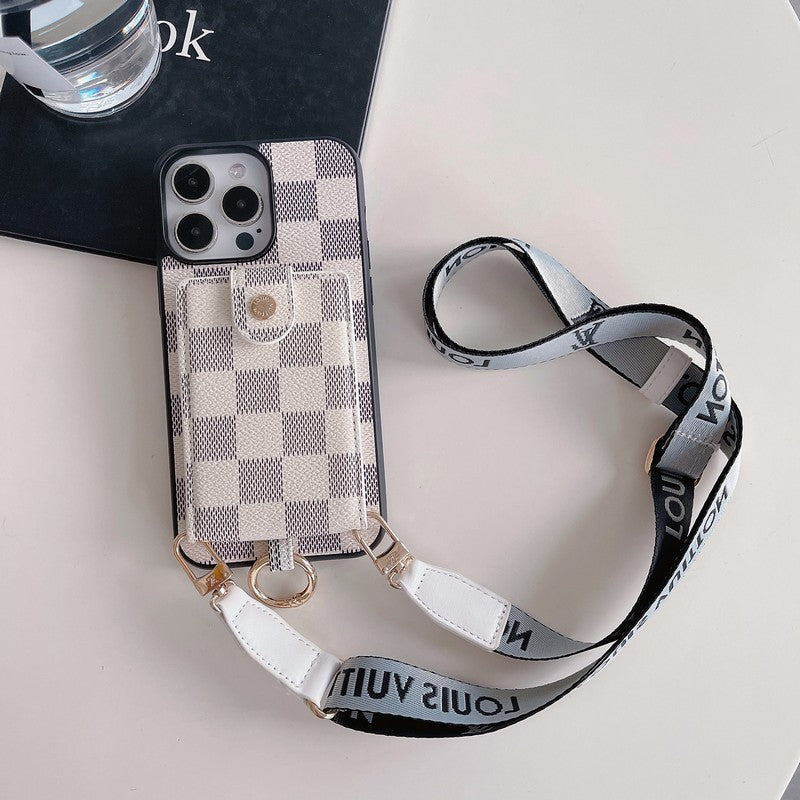 Ylellinen korttilaukku klassinen ketjullinen iPhone-kotelo