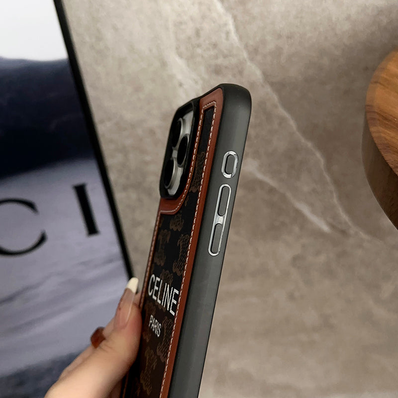 Modische Handhalterung aus Leder für das iPhone 16