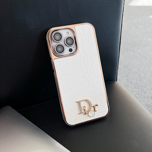 Fashion Diamond Logo Rose Gold iPhone-deksel