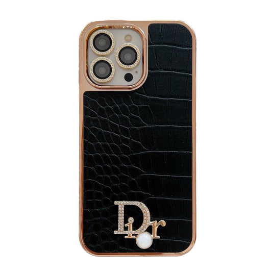 Fashion Diamond Logo Rose Gold iPhone-deksel